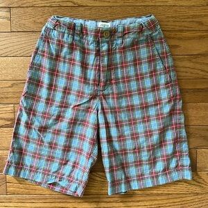 🩳J Crew Crewcuts boys shorts size 7 blue plaid VGUC